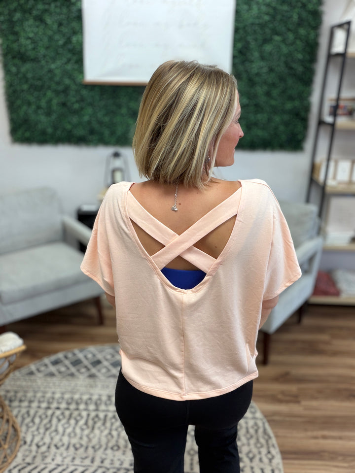 Off Duty Crossback Top - Blush
