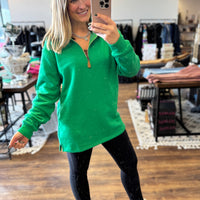 Miley - Vintage Quarter Zip Pullover - Green