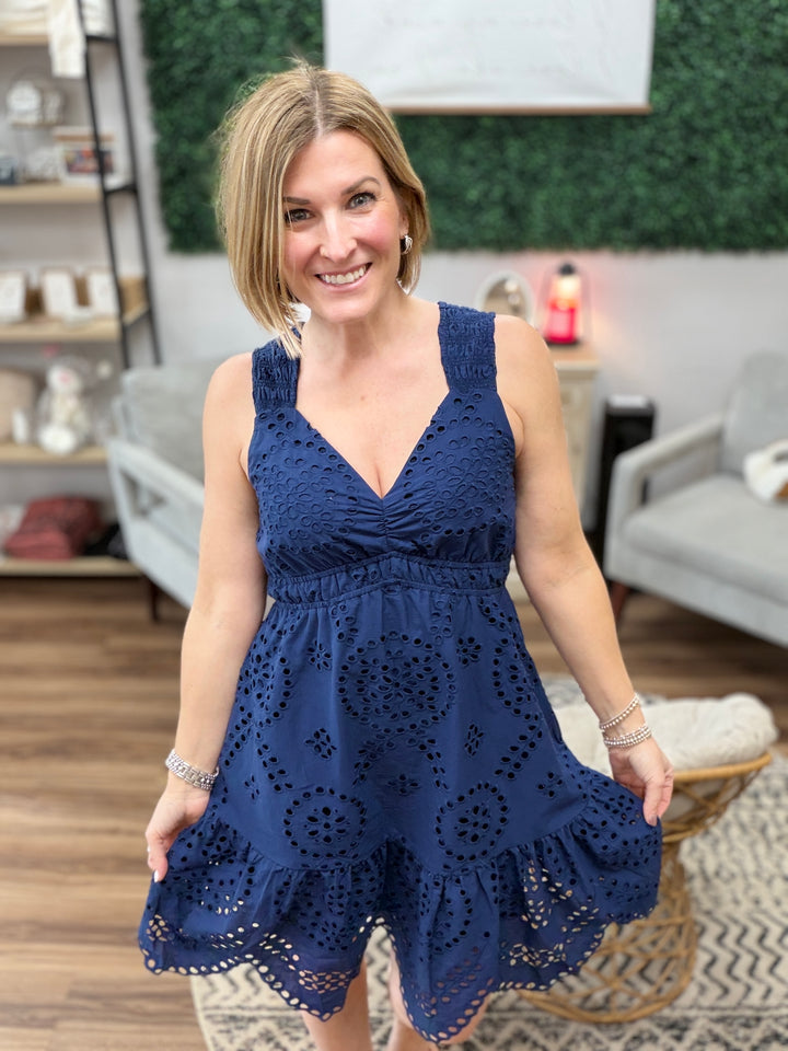 Midnight Harbor Eyelet Dress