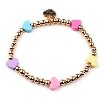 CHARM IT! Gold Multi-Heart Pastel Charm Bracelet