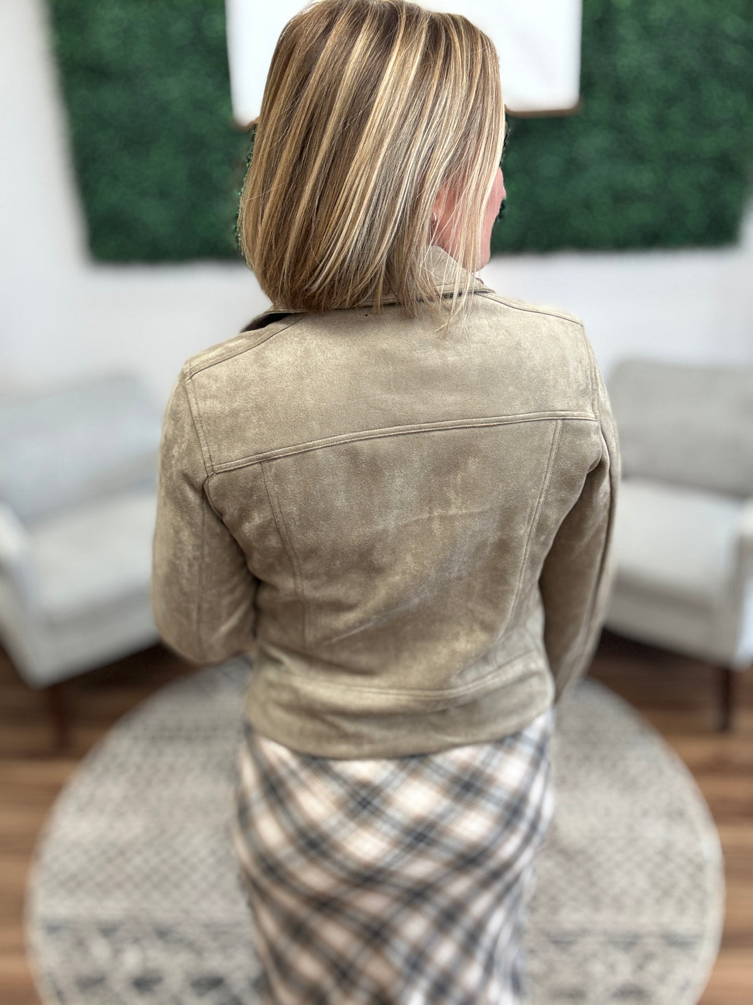 Vegan Suede Utility Moto Jacket