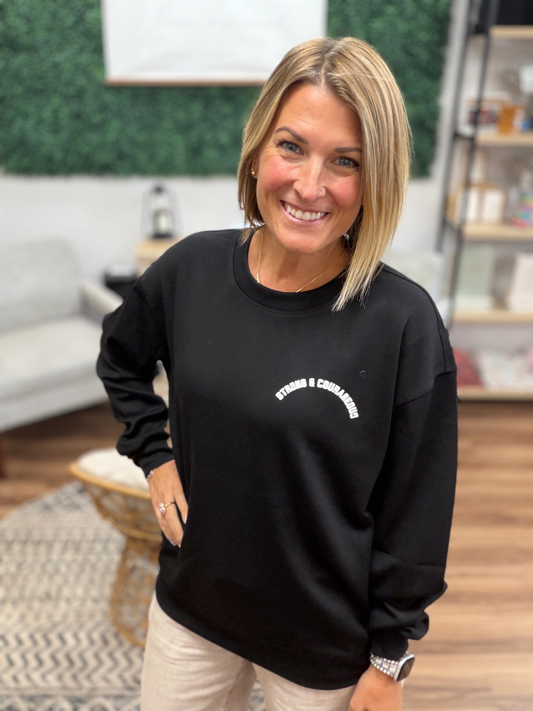 Strong &amp; Courageous Joshua 1:9 Comfy Pullover