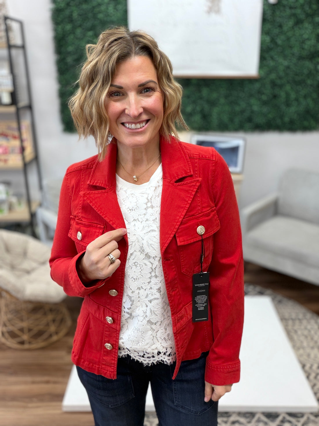 Liverpool - Peplum Jacket with Tab Detail