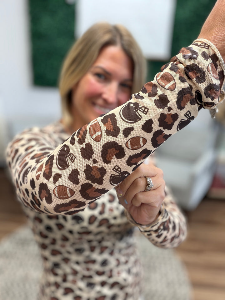 Alyssa Mesh Top - Game Day Leopard