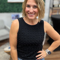 City Lights Embellished Tank - Black