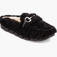 MIA Limited Edition Black Faux Shearling Slide