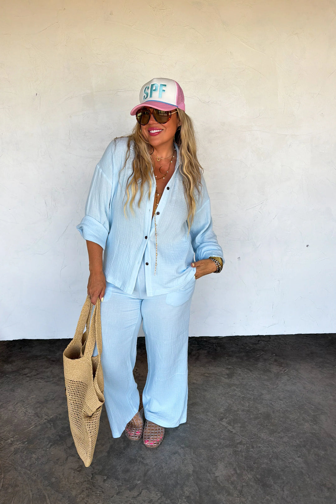 Coastal Breeze Gauze Set - Baby Blue