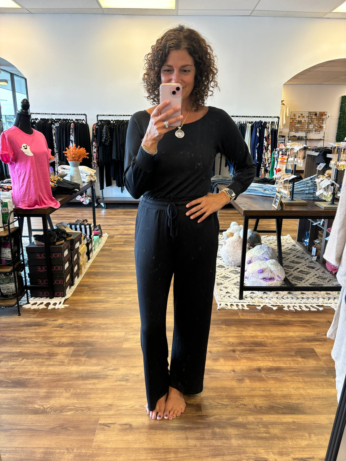 Off-the-Shoulder Lounge Jumpsuit