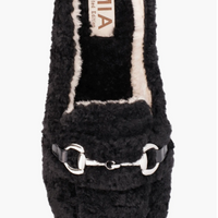 MIA Limited Edition Black Faux Shearling Slide