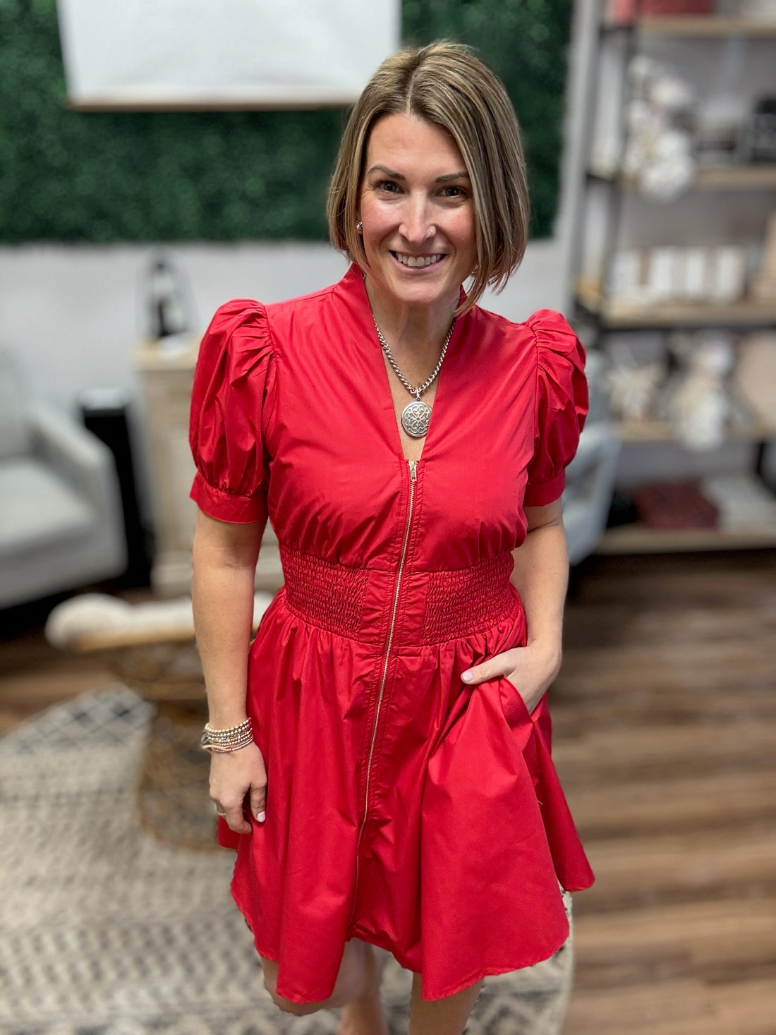 Scarlet Statement Zip Dress