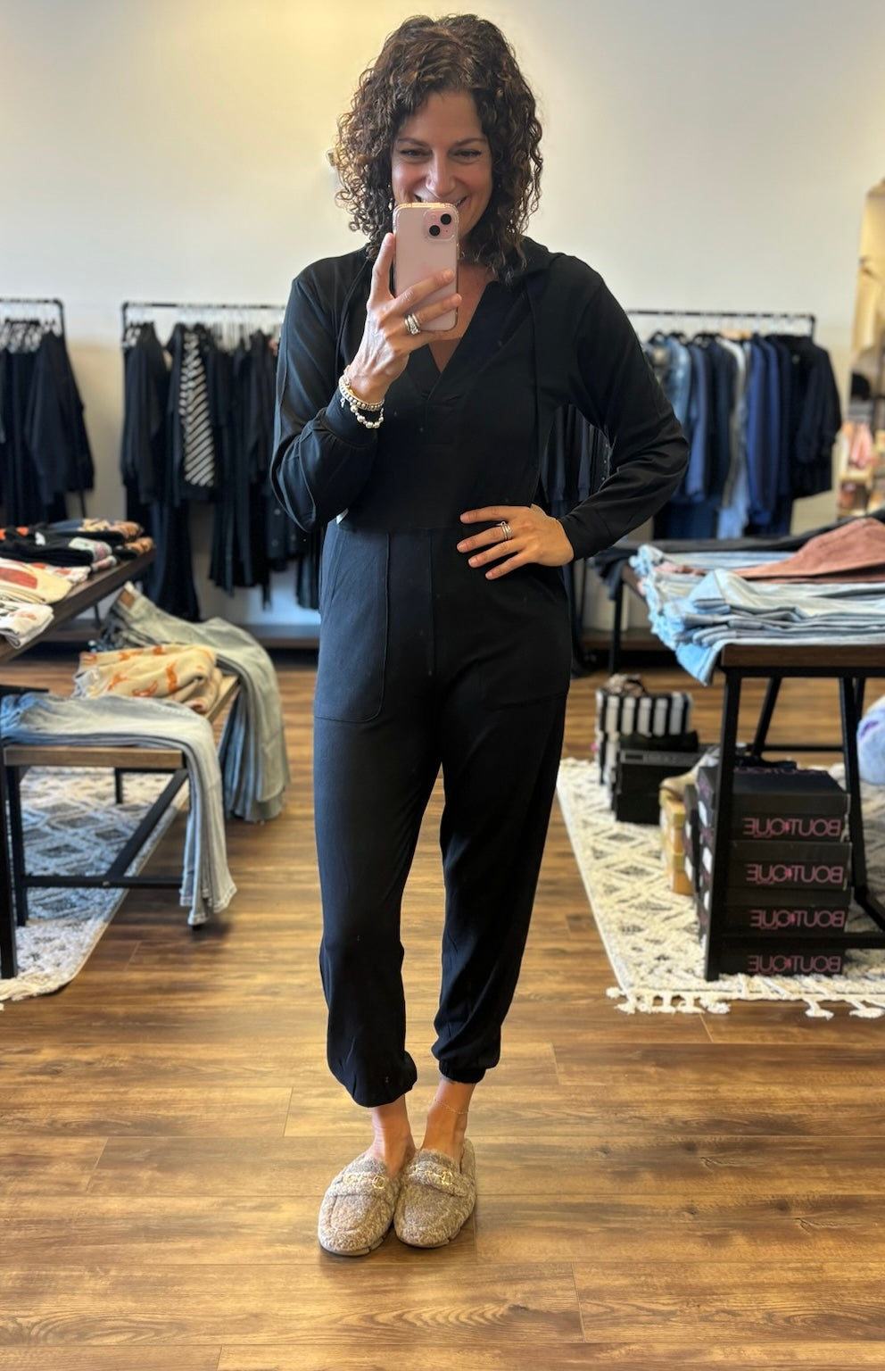 Karina - Long Sleeve Jumpsuit - Black