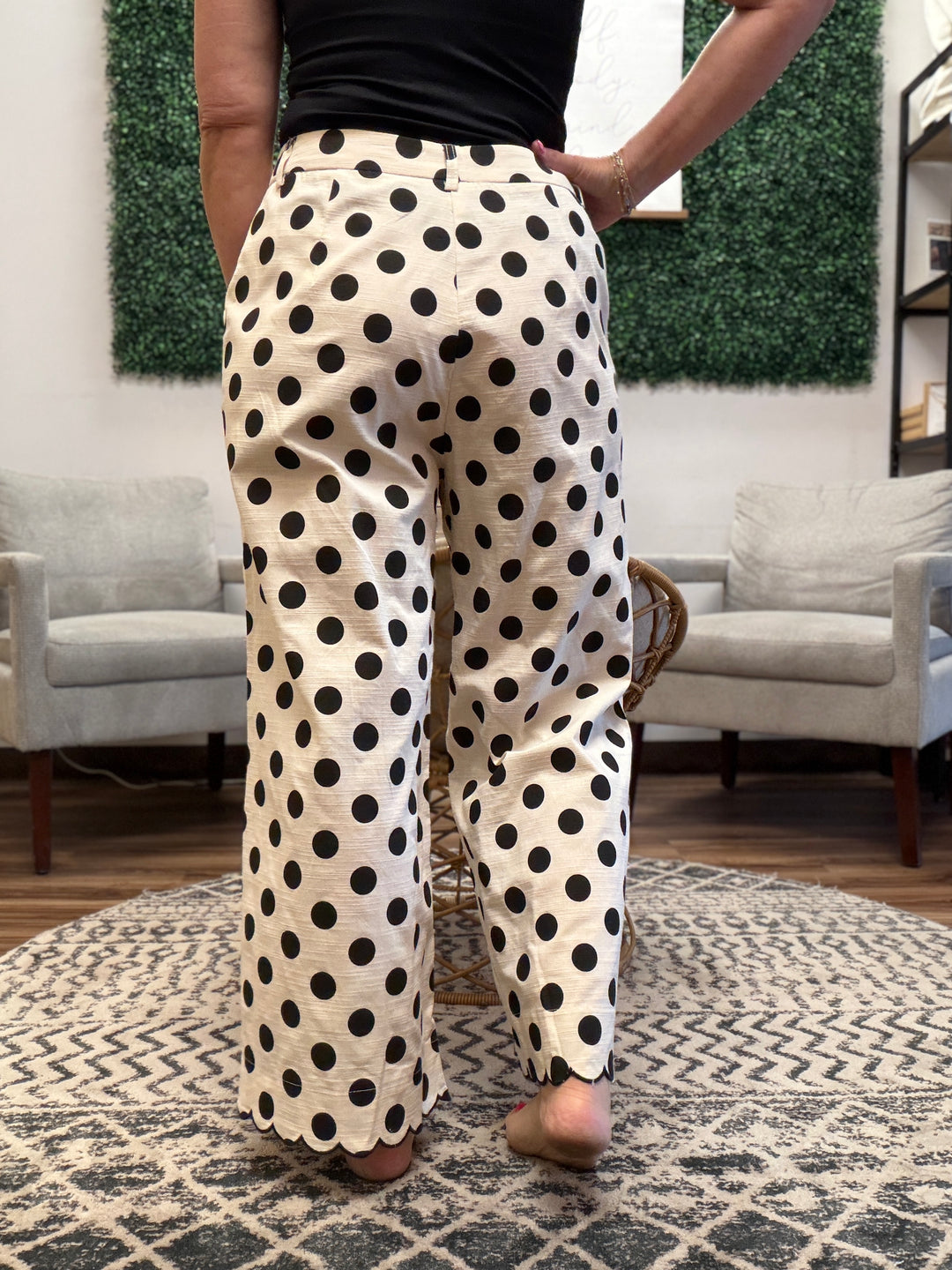Dot Darling Scalloped Pants