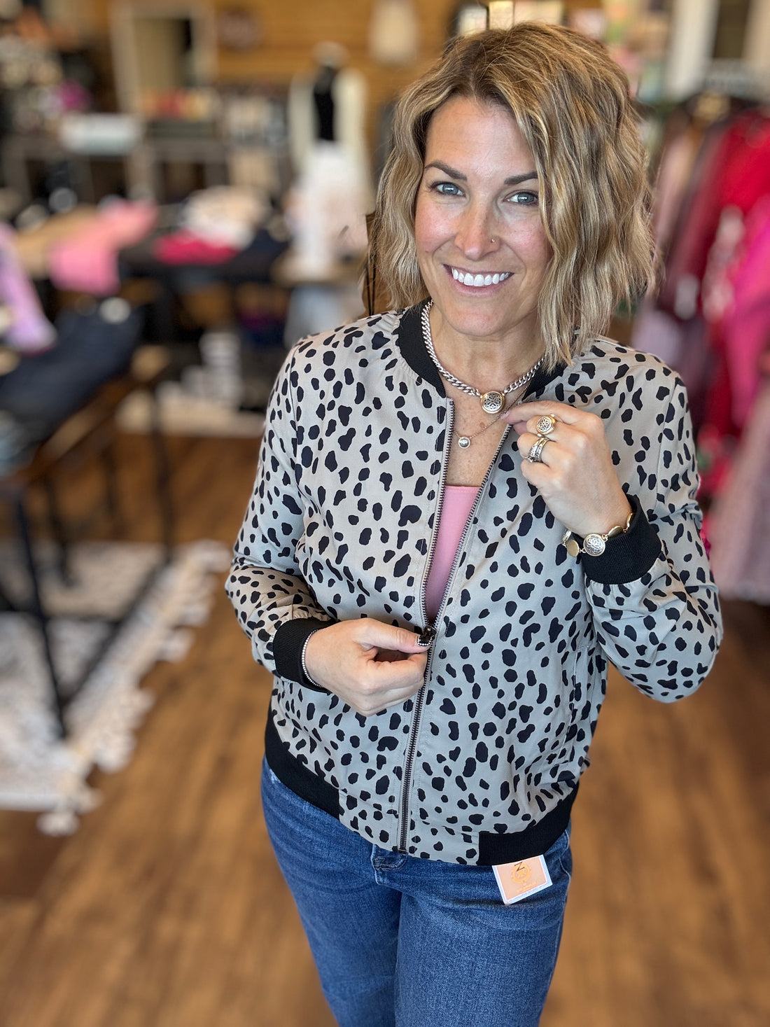 Essential Bomber Jacket - Dusty Cheetah