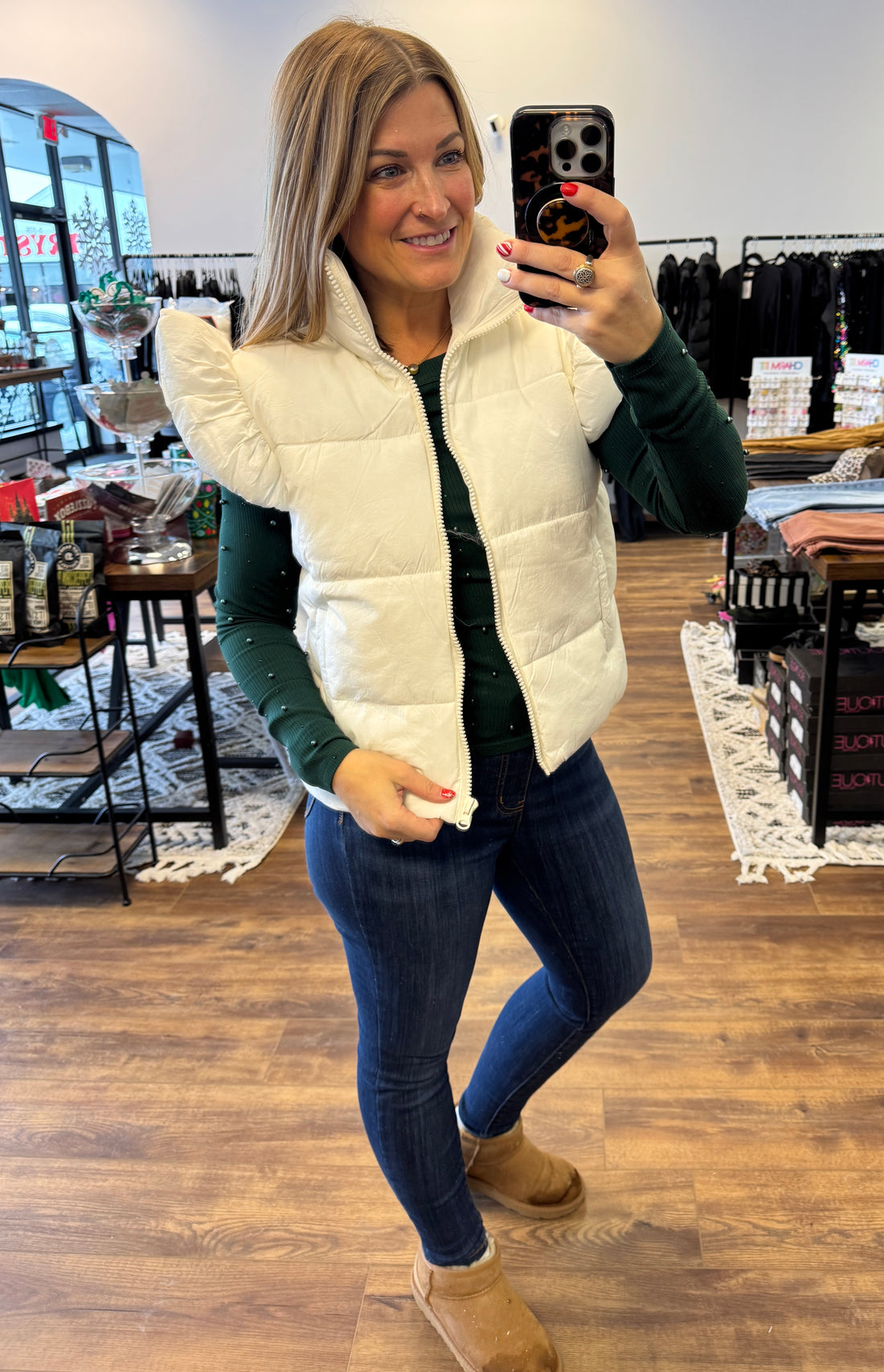 Simply Southern Puff Vest - Ivory