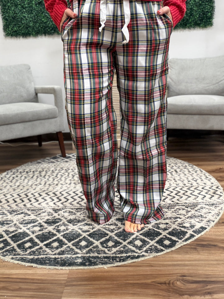Everywear Pant - White Plaid