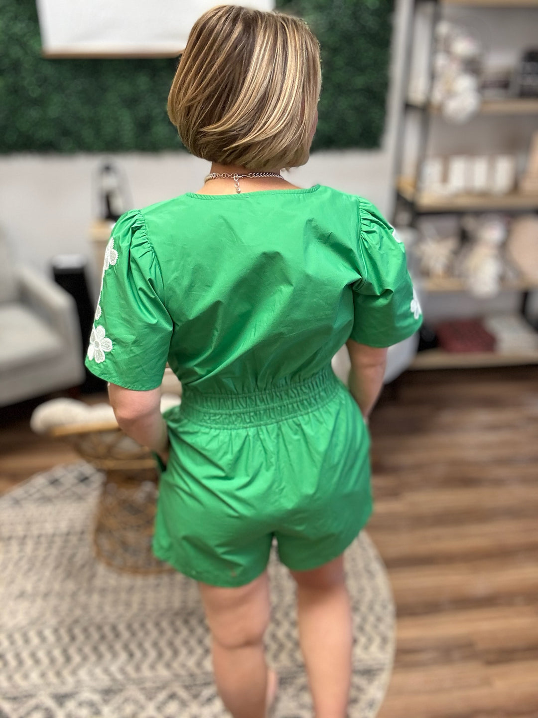 Clover Lane Embroidered Romper
