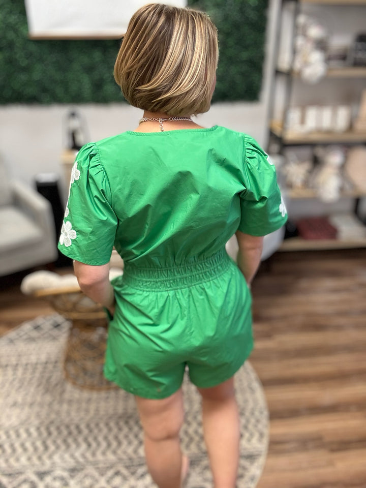 Clover Lane Embroidered Romper