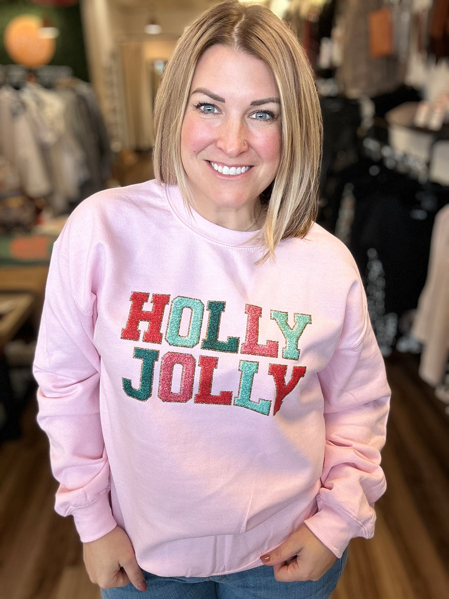 Holly Jolly Faux Patch Sweatshirt