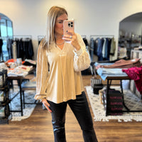 Love Interest Velvet Top - Champagne