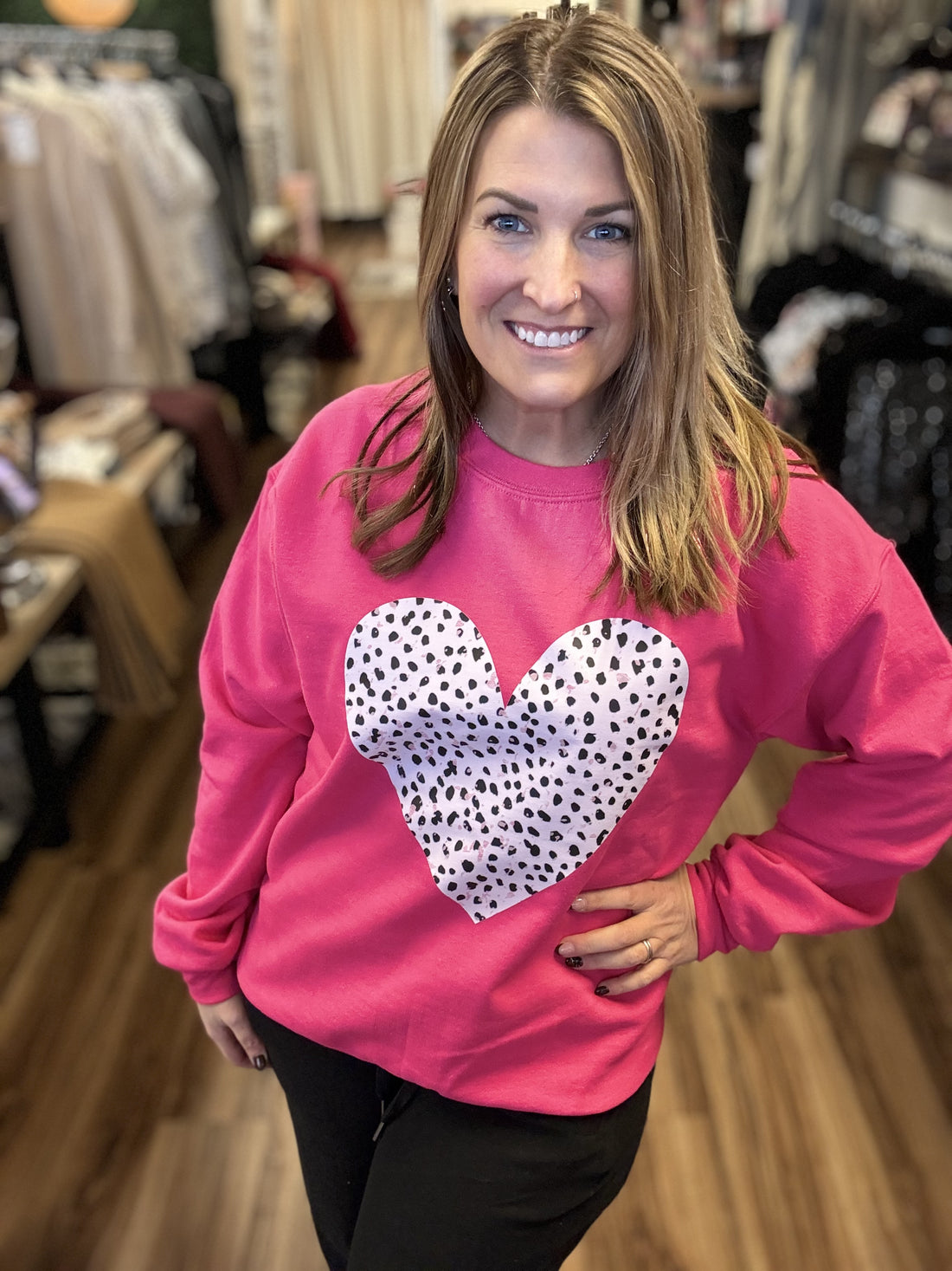 Distressed Dalmatian Heart Sweatshirt