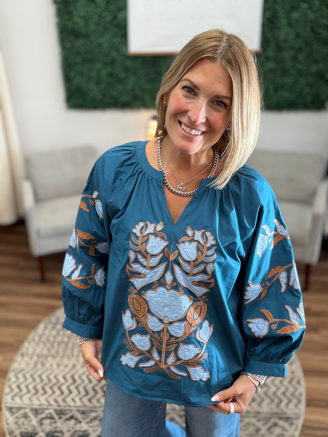 Bluebell Embroidered Blouse