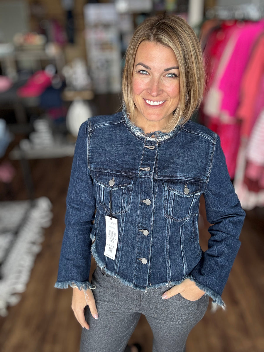 Liverpool - Classic Jean Jacket with Fray Hem