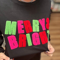 Merry & Bright Chenille Letter Luxe Pullover