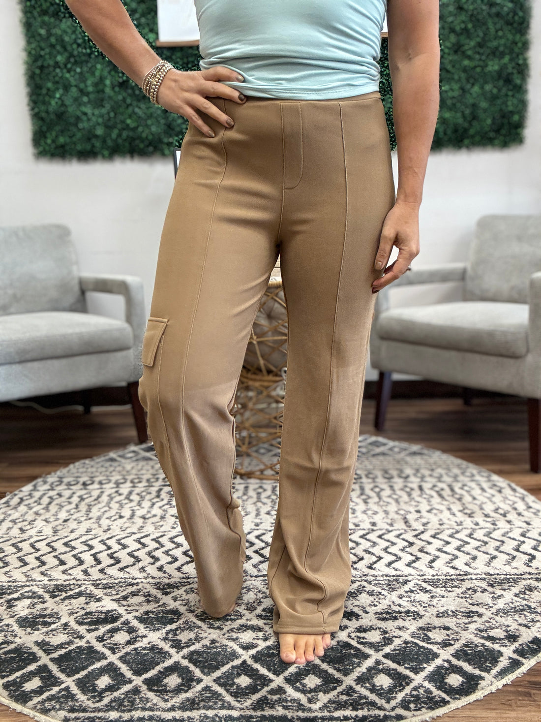 Pull-On Cargo Slacks - Camel