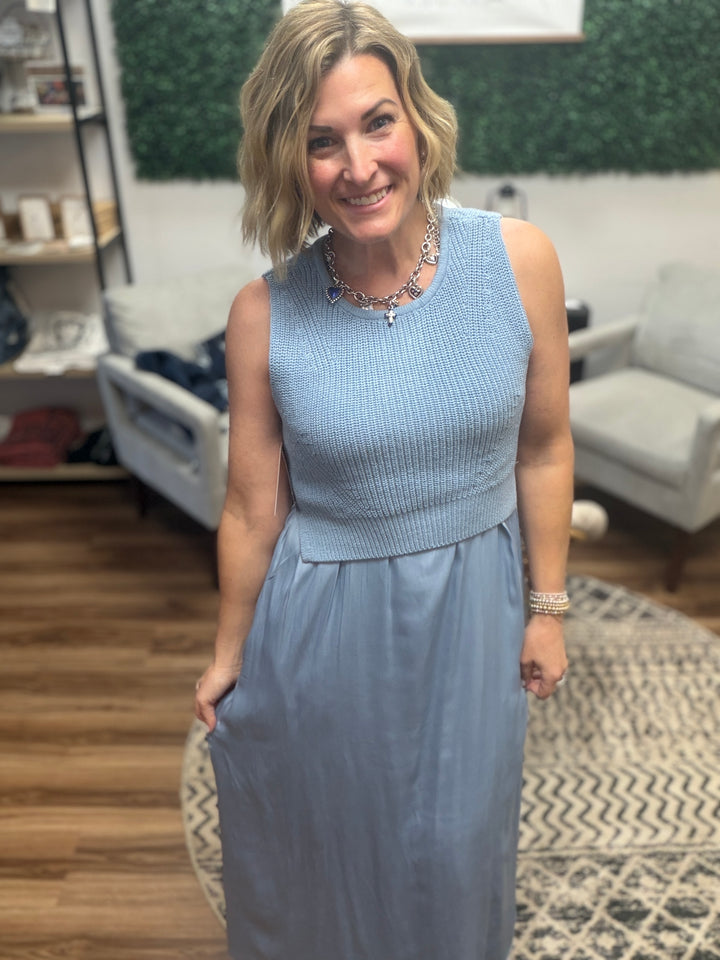 Liverpool - Sleeveless Tie Back Sweater Dress