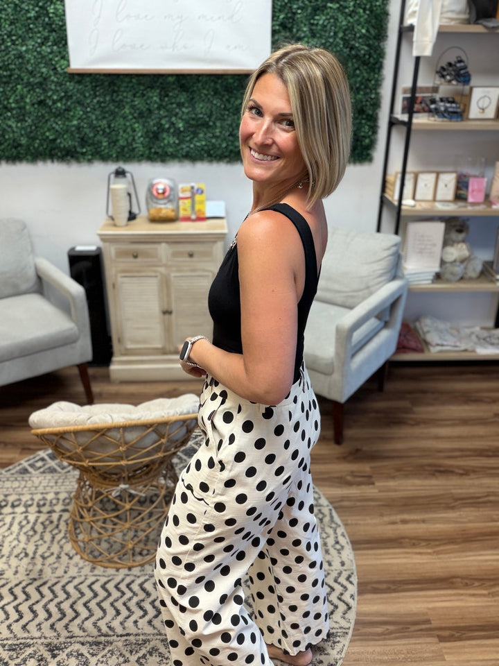Dot Darling Scalloped Pants