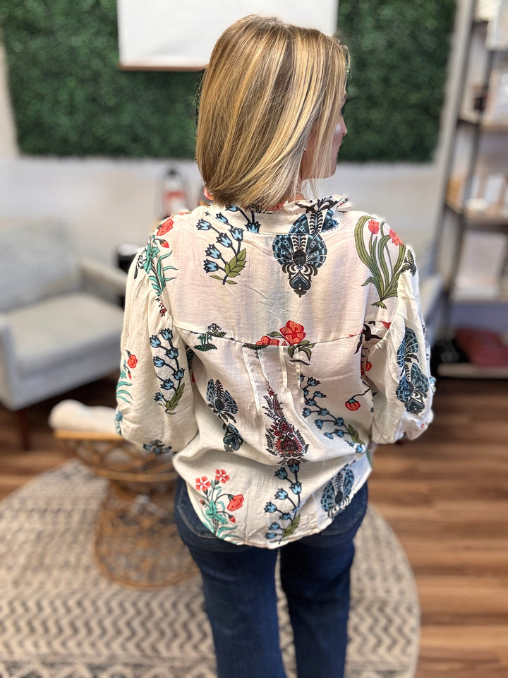 Garden Sketch Sheer Blouse