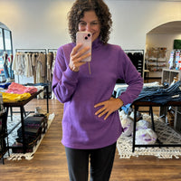 Miley - Vintage Quarter Zip Pullover - Purple