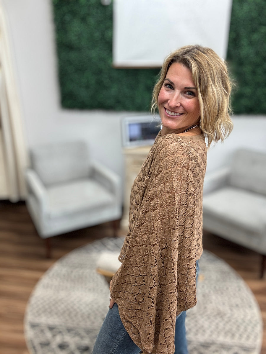 Free Spirit Bell Sleeve Sweater - Brown