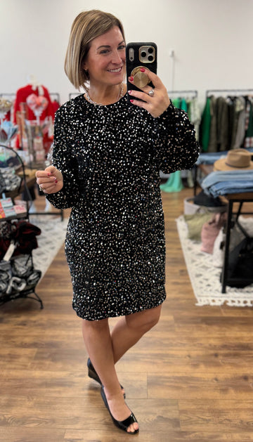 Old Flame Sequin Dress - Black