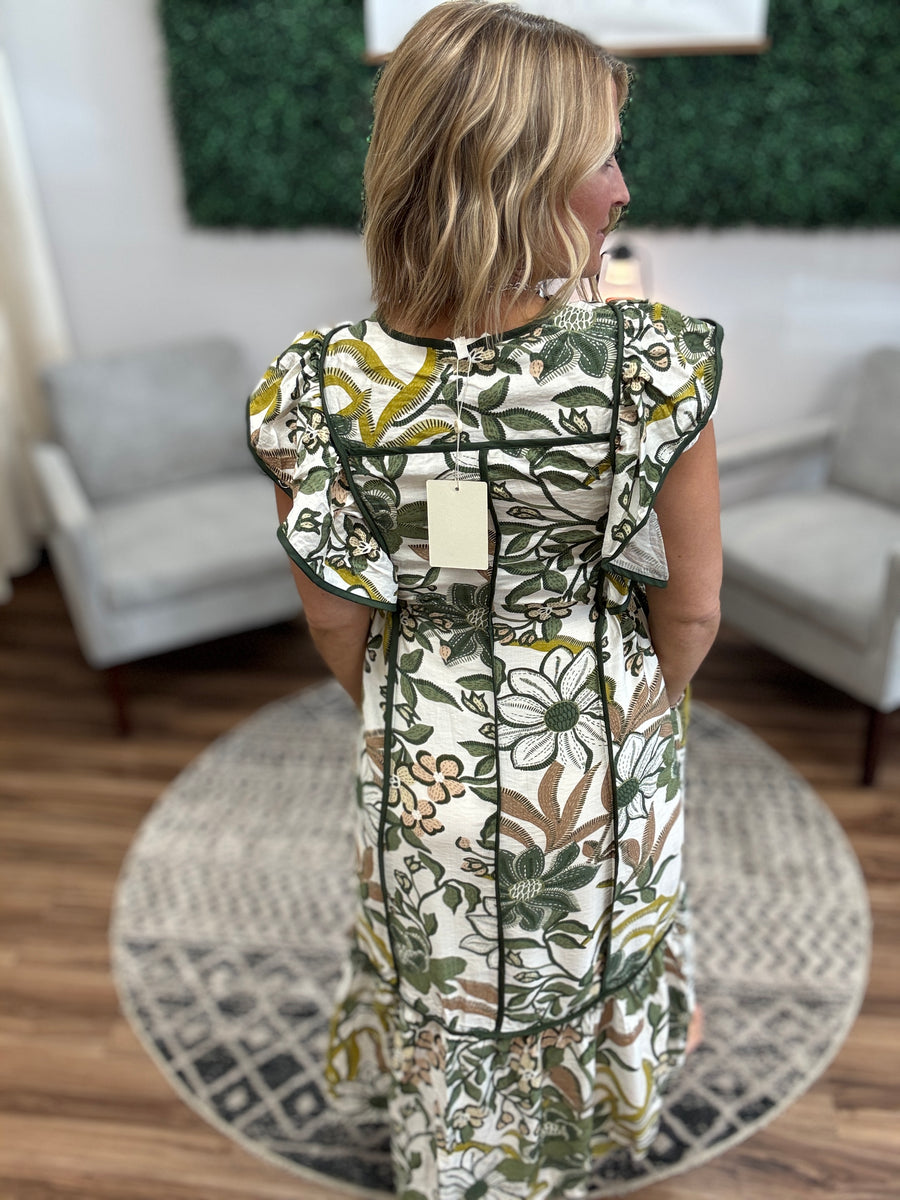 Botanical Breeze Midi Dress
