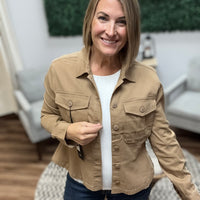 Liverpool - Trucker Jacket with Peplum Hem