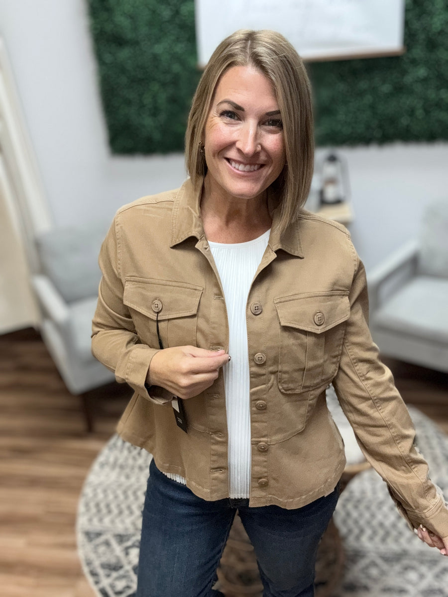 Liverpool - Trucker Jacket with Peplum Hem