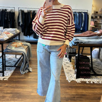 Balloon Sleeve Striped Sweater