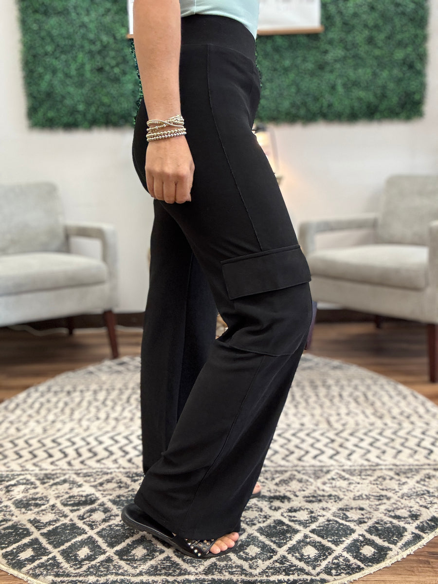 Pull-On Cargo Slacks - Black