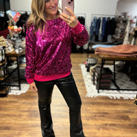 In the Spotlight Sequin Top - Hot Pink