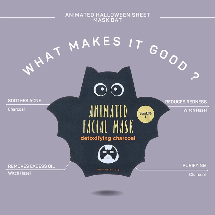 Animated Halloween Facial Mask Charcoal Bat