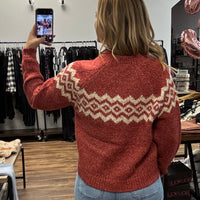 Jacquard Patterned Knit Sweater