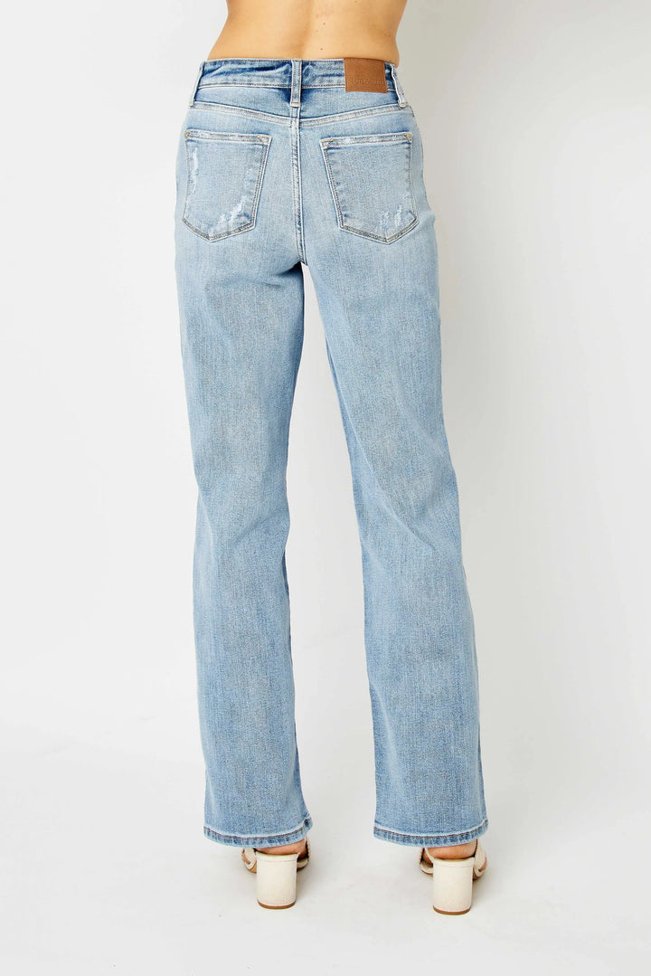 Judy Blue - High Rise Light Wash Straight Leg