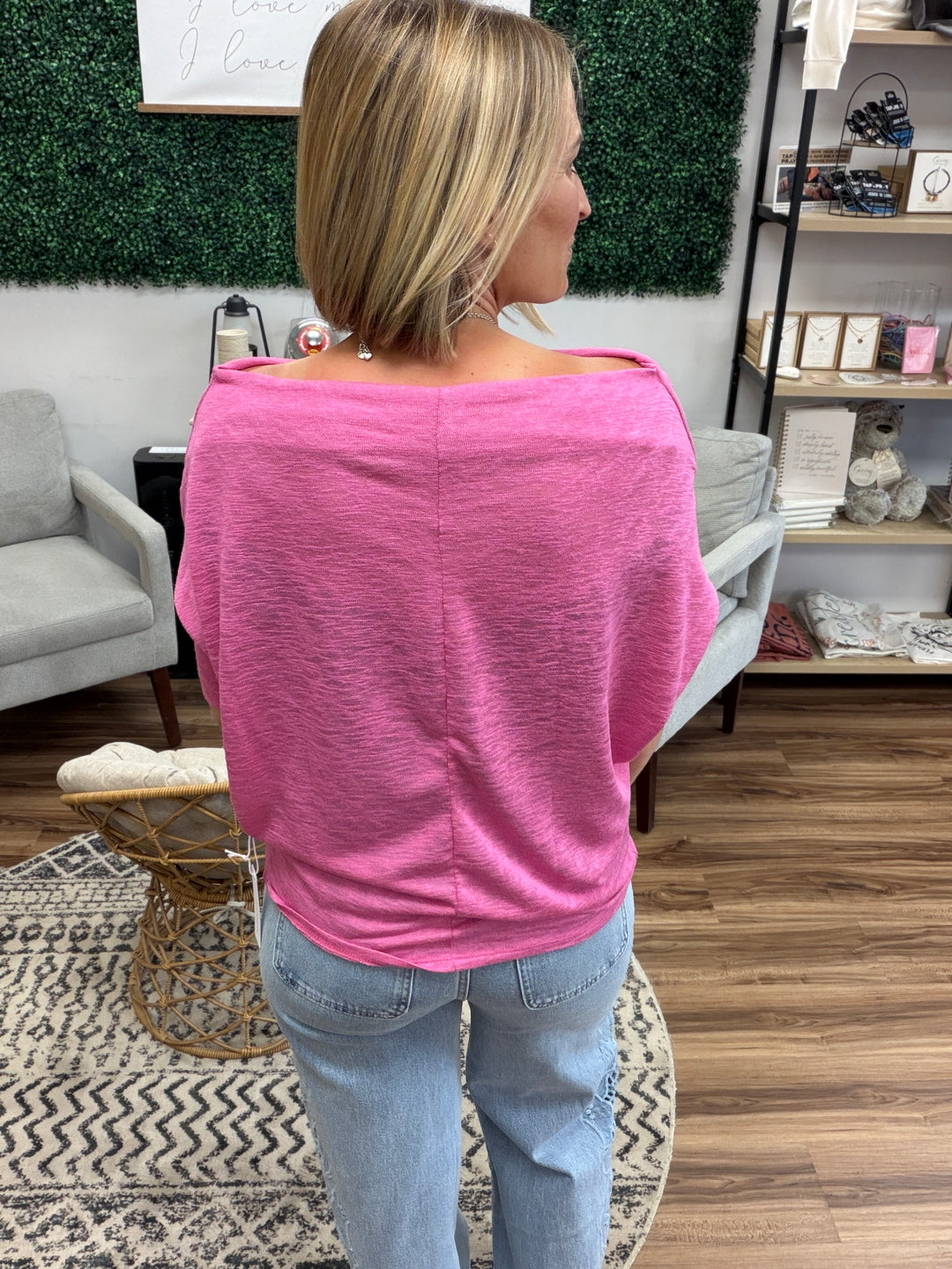 Day to Night Short Sleeve Dolman - Pink