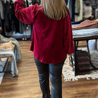 Love Interest Velvet Top - Cranberry