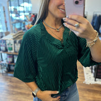 Eve Striped Velvet Top