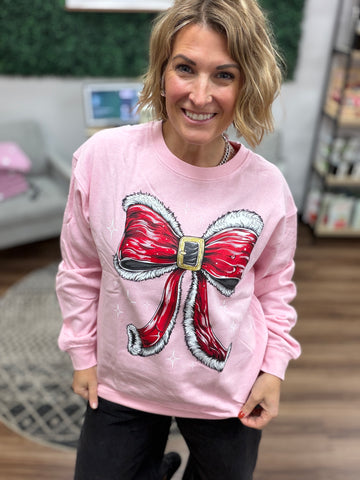 Tutu Santa Bow Graphic Sweatshirt