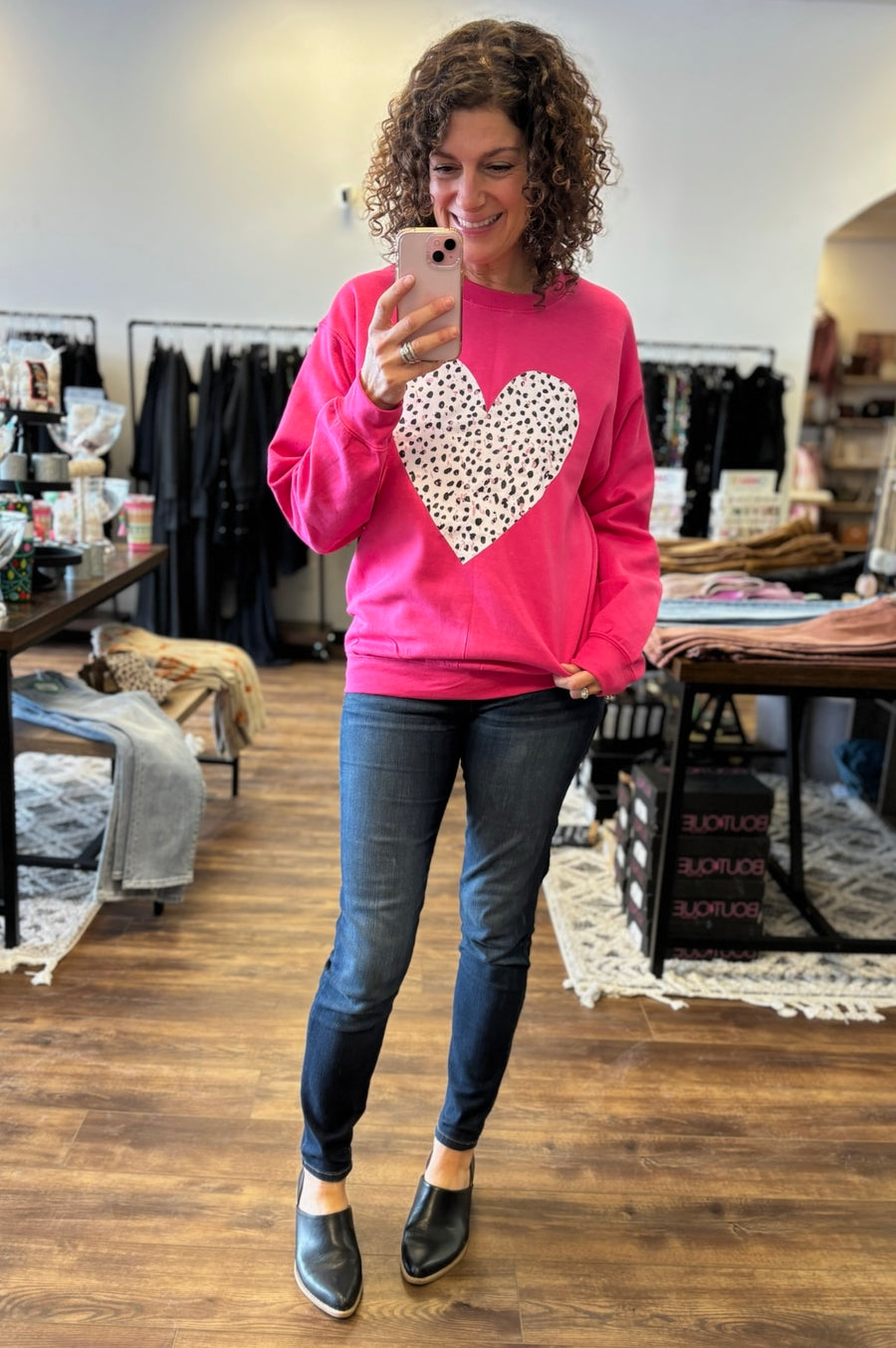 Distressed Dalmation Heart Sweatshirt