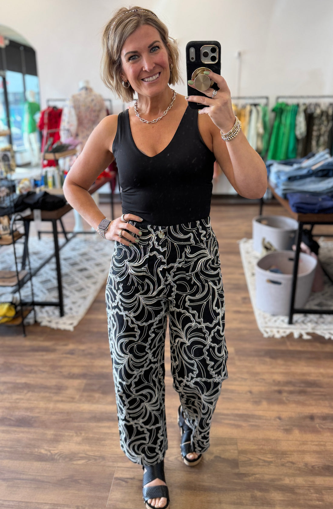 Midnight Magnolia Wide Leg Pants