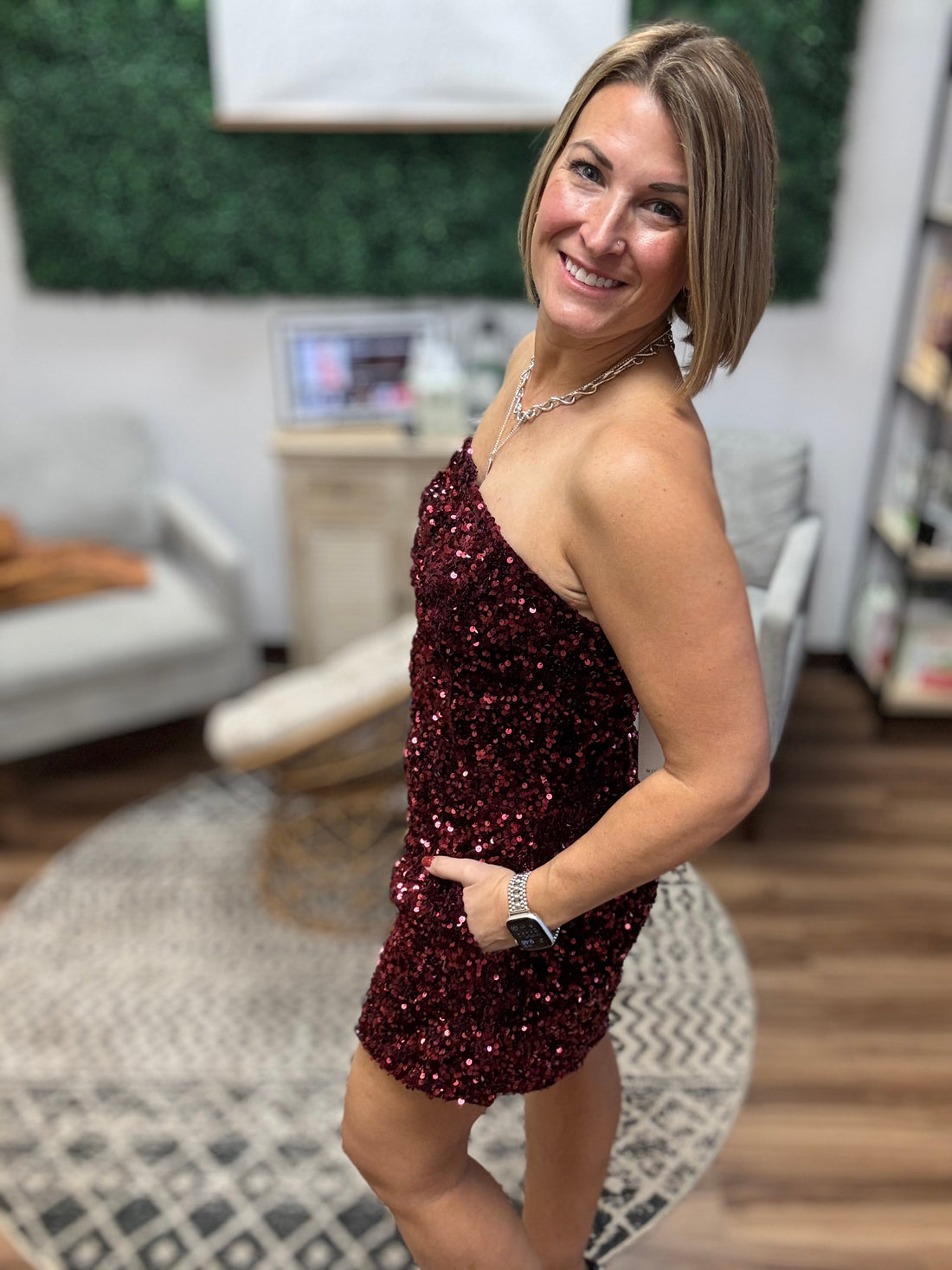 Sequin Velvet Strapless Romper